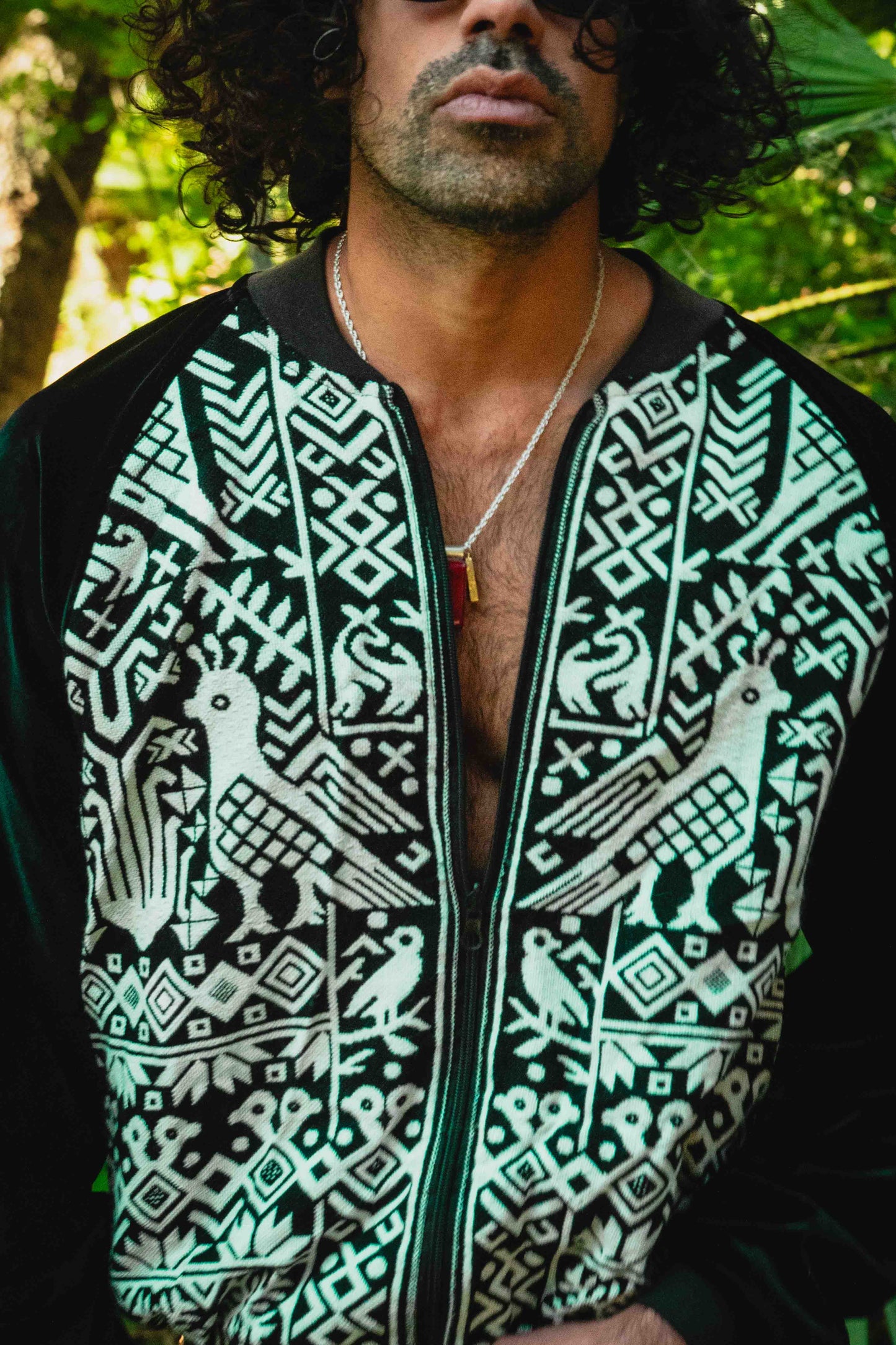 Emerald Tapestry Bomber Jacket