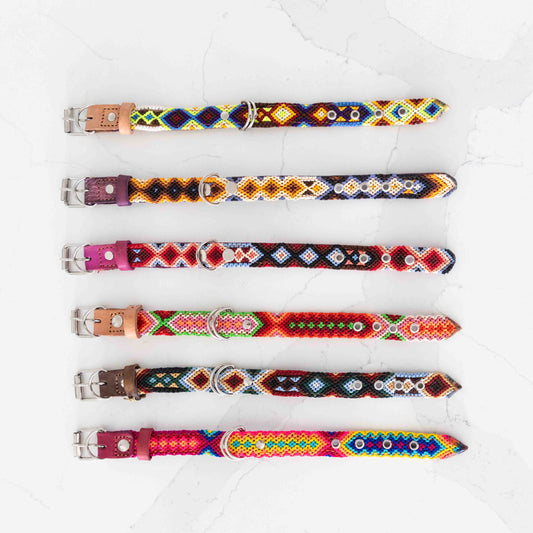 Artisan Leather &amp; Woven Dog Collars – Small