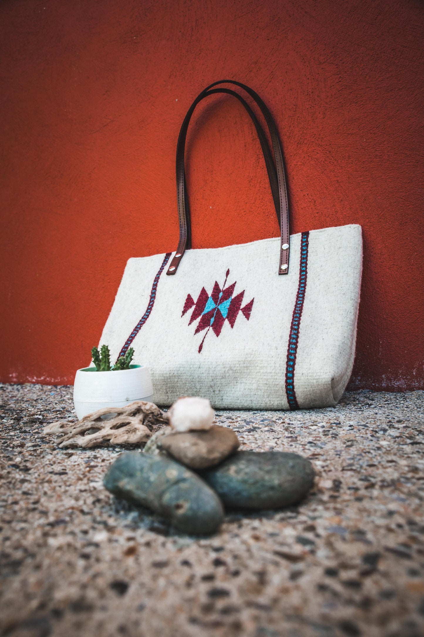 Oaxaca Alabaster and Wine Bag